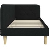  Kutni okvir kreveta s uzglavljem Crna 80 x 200 cm tkanina | shoptok.hr