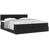 vidaXL Otomanski posteljni okvir z vzmetnicami črn 200x200cm um. usnje | Shoptok.si
