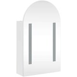 vidaXL Kopalniška omarica z ogledalom z LED obokana bela 42x13x70 cm | Shoptok.si