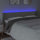  Posteljno vzglavje sivo 183x16x78/88 cm umetno usnje | Shoptok.si
