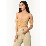 Dewberry Z2008 WOMEN'S KROP BLOUSE-ON CAMEL | Shoptok.si