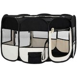 vidaXL Zložljiva pasja ograjica s torbo črna 145x145x61 cm, (20799288) | Shoptok.si