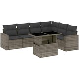Maison Chic Seti vrtnega pohištva - Vrtna garnitura - Vrtni pohištvo set 7-delna z blazinami siv poli ratan, (21801462) | Shoptok.si