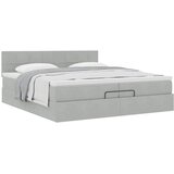  Ottoman krevet s madracem svijetlo sivi 200x200 cm baršun | Eponuda.com