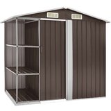 vidaXL Vrtna lopa s stojalom rjava 205x130x183 cm železna | Shoptok.si