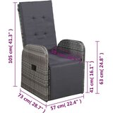  3-dijelni bistro set od poliratana s jastucima sivi | shoptok.hr