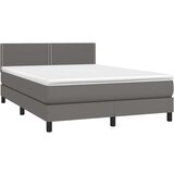  Box spring postelja z vzmetnico siv 140x200 cm umetno usnje, (20724731) | Shoptok.si