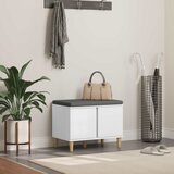  Klupa za hodnik s jastukom s pohranom Bijeli 60 x 38 x 46 cm | shoptok.hr