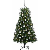  Umjetno božićno drvce s pomičnim granama i kuglicama 210 cm | shoptok.hr