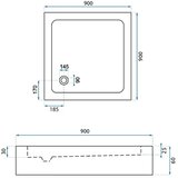 REA Bath Savoy akrilni tuš kad Black 90x90 | Shoptok.si