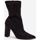 Boto Women's heeled ankle boots with stitching black Rosivelle | Shoptok.si