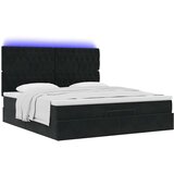 vidaXL Otomanski okvir kreveta s madracima crni 180x200cm baršunasti | shoptok.hr