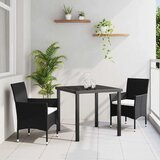  Vrtni set za objed 3 kom. Crna poliratan | shoptok.hr