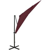  Konzolni suncobran sa šipkom i LED svjetlima 250 cm bordo | shoptok.hr
