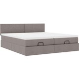 vidaXL Otomanski okvir kreveta s madracima smeđesivi 180x200cm tkanine | shoptok.hr