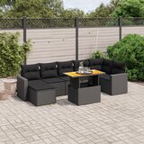 vidaXL 8-dijelni set vrtnih sofa od poliratana s jastucima crni | shoptok.hr