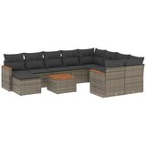 Maison Chic Seti vrtnega pohištva - Vrtna garnitura - Vrtni pohištvo set 11-delna z blazinami siv poli ratan, (21810036) | Shoptok.si