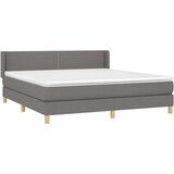  Box spring postelja z vzmetnico temno siva 160x200 cm blago, (20896189) | Shoptok.si