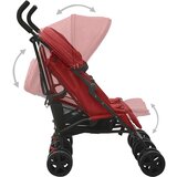  Otroški voziček za dvojčke rdeč jeklen | Shoptok.si