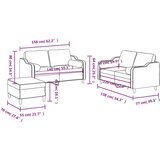  3-dijelni set sofa s jastucima krem od mikrovlakana | shoptok.hr