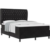 vidaXL kutija opružna ležaja s madracem crna 160x200 cm baršun | shoptok.hr
