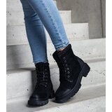 Gemre Black ankle boots with shiny inserts Prairie | Shoptok.si