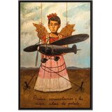  Slika - Frida Kahlo – They Asked for Planes and Got Straw Wings 40x60 U crnom drvenom okviru | shoptok.hr
