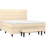 Krevet s oprugama i madracem krem 160x200 cm od tkanine | Eponuda.ba