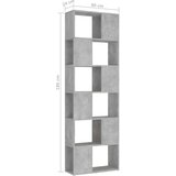 Ormarić za knjige / pregrada boja betona 60x24x186 cm drvena | shoptok.hr
