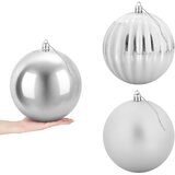  Set božićnih kuglica XXL 3 kom. Srebrna &amp;Oslash; 25 cm Plastika Slike