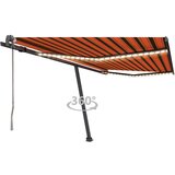 vidaXL Avtomatska tenda LED + senzor 400x350 cm oranžna/rjava, (20966162) Cene