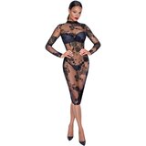 Noir - prozirna cvjetna haljina dugih rukava (crna) - M | shoptok.hr