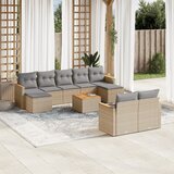  10-dijelni set vrtnih sofa s jastucima bež od poliratana | shoptok.hr