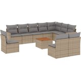 vidaXL 11-dijelni set vrtnih sofa od poliratana s jastucima bež | shoptok.hr