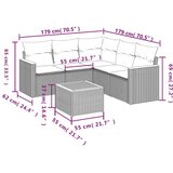  6-dijelni set vrtnih sofa s jastucima bež od poliratana | shoptok.hr