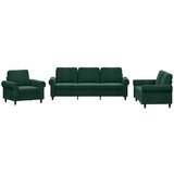  3-dijelni set sofa s jastucima tamnozeleni baršunasti | shoptok.hr