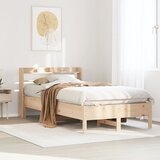 vidaXL Posteljni okvir brez vzmetnice 75x190 cm trdna borovina Cene