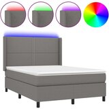 Box spring s madracem LED tamnosivi 140x190 cm tkanina | shoptok.hr