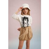 Defacto Girl Oversize Fit Crew Neck Combed Cotton T-Shirt cene