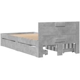  Okvir kreveta s uzglavljem siva boja betona 90x200 cm drveni | shoptok.hr