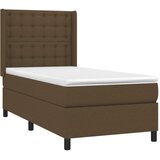 Krevet box spring s madracem LED tamnosmeđi 90x200 cm tkanina | Eponuda.com