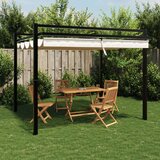 vidaXL Vrtni paviljon z zložljivo streho krem 3x3 m aluminij | Shoptok.si