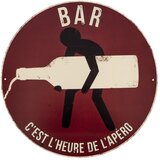 Antic Line Kovinski znak "C'est l'heure de l'apéro", ø 40 cm Cene