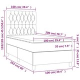 Krevet box spring s madracem LED ružičasti 100x200cm baršunasti | Eponuda.ba