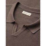 Ombre Men's buttonless polo shirt with open collar - ash | Shoptok.si