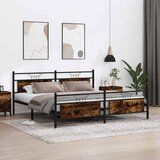 Metalni okvir kreveta bez madraca boja hrasta 193x201 cm | shoptok.hr