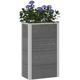 Vrtna visoka greda Siva 50 x 30 x 22 cm WPC in aluminij, (5000287735) | Shoptok.si