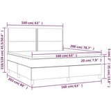  Krevet box spring s madracem LED bijeli 160x200 cm umjetna koža | shoptok.hr