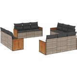  12-dijelni set vrtnih sofa od poliratana s jastucima sivi | shoptok.hr