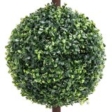 vidaXL Umetni pušpan z loncem okrogel zelene barve 118 cm | Shoptok.si